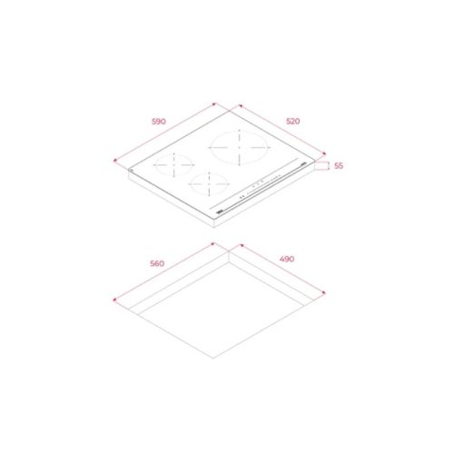Bếp từ Teka IBC 63100 BF 112520032 5 kich thuoc bep tu teka ibc 63100 bf 112520032