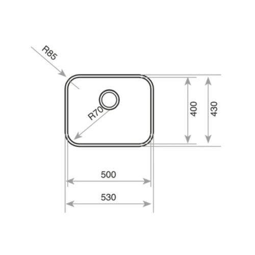 Kích thước chậu rửa inox TEKA BE 50.40.20 PLUS 3½ W/OVF 10125122