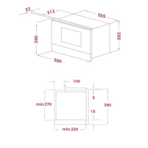 Kích thước vi sóng kết hợp nướng TEKA ML 82 VG 112030022