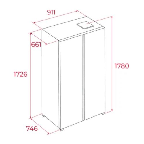 Kích thước tủ lạnh side by side độc lập TEKA RLF 74917 GBK 113430081